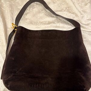 Madewell chocolate brown suede purse